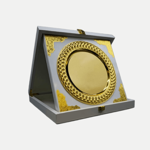 درع نحاسي + خلفية جلد